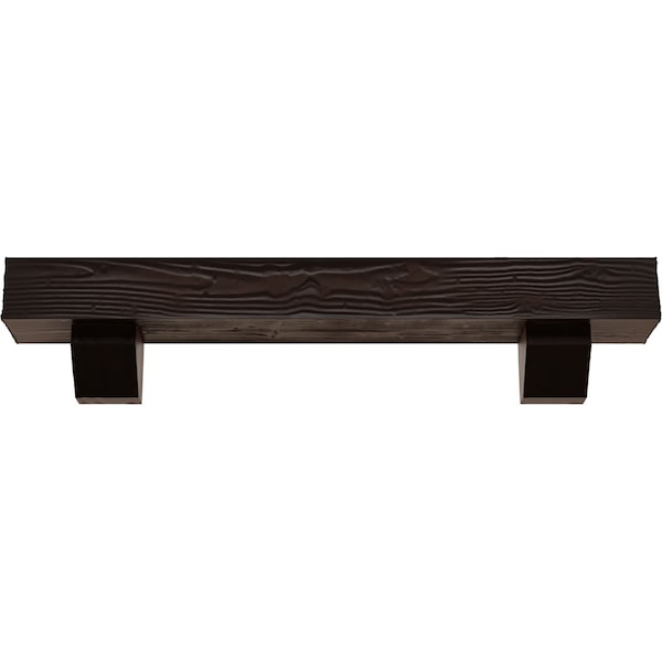 Kit W/ Ashford Corbels, Premium Mahogany, 4H  X 4D X 84W Sandblasted Faux Wood Fireplace ManteL